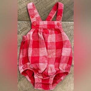 Hope&Henry Organic Cotton & Linen Overall Romper